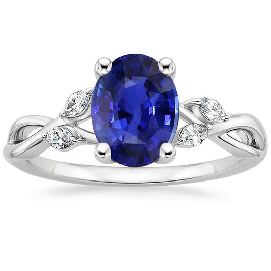 Anello Anniversario Donna Blu Zaffiro & Accenti Marquise 2.50 Carati - harrychadent.it
