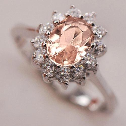 Anello Anniversario Morganite 11 Ct E Diamanti Oro Bianco 14K - harrychadent.it