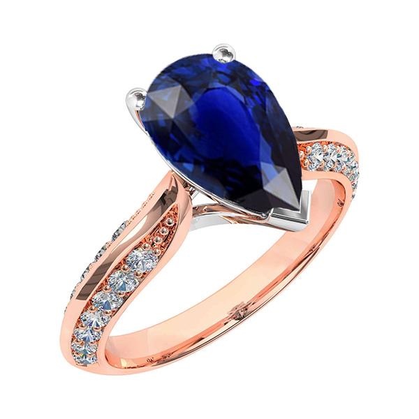 Anello Anniversario Pera Srilankan Zaffiro Con Accenti 5.50 Carati - harrychadent.it