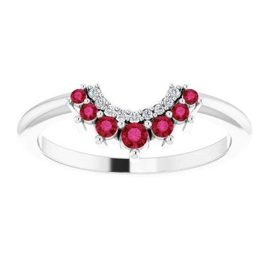 Anello Anniversario Rubino Rosso e Diamante 3.30 Carati Oro Bianco 14K - harrychadent.it