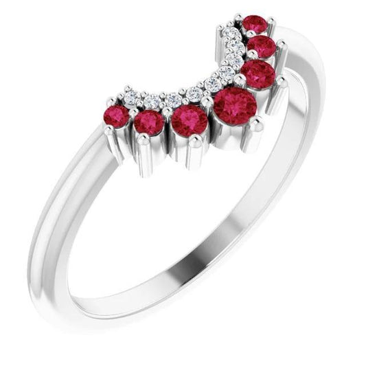 Anello Anniversario Rubino Rosso e Diamante 3.30 Carati Oro Bianco 14K - harrychadent.it