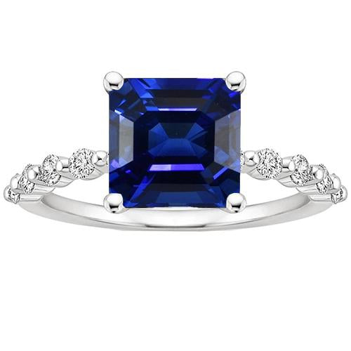 Anello Anniversario Solitario Zaffiro Principessa Blu Con Accenti 4 Carati - harrychadent.it