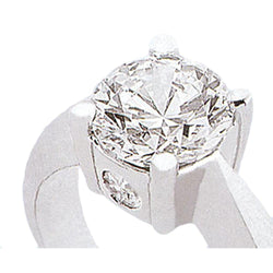 Anello Anniversario con 3 Pietre e Diamanti Rotondi da 2.20 Carati Oro Bianco 14K