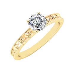 Anello Anniversario con Diamante Scintillante da 1,75 Carati Taglio Rotondo in Oro Giallo