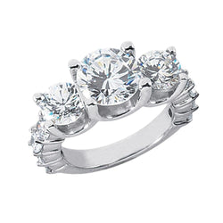 Anello Anniversario con Diamanti 4.51 Carati da Donna Oro Bianco 14K