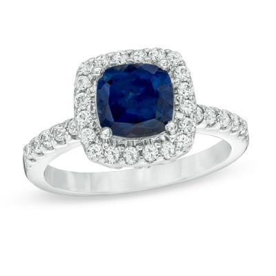Anello Anniversario con Zaffiro Blu e Diamanti 3.50 Ct Oro Bianco 14K - harrychadent.it