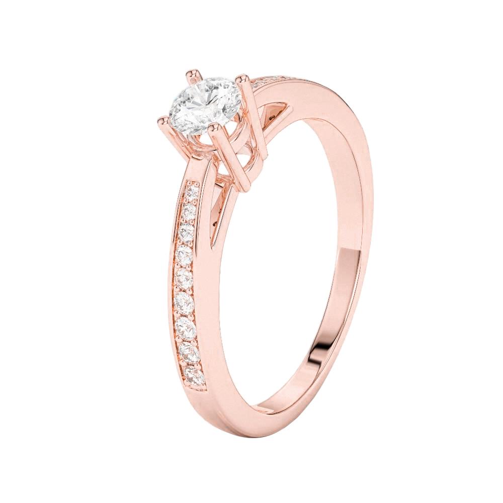 Anello Anniversario in oro rosa 14 kt con diamanti a taglio rotondo brillante da 1,50 ct - harrychadent.it