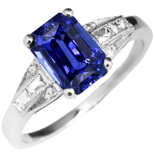 Anello principessa e diamante rotondo 4 carati gioielli con zaffiro radiante blu - harrychadent.it