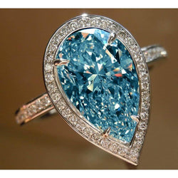Anello Di Fidanzamento Con Diamante Blu
