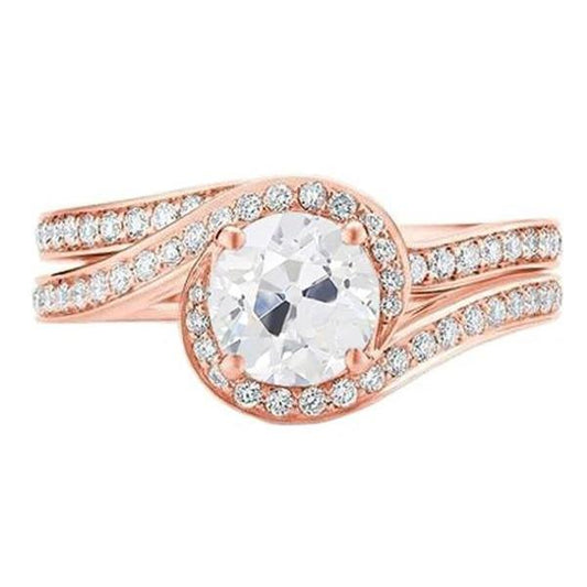 Anello Di Fidanzamento Con Diamante Taglio Vecchio Da 2,50 Carati In Oro Rosa - harrychadent.it