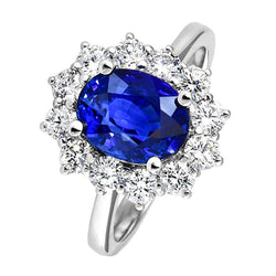 Anello Di Fidanzamento Con Zaffiro Blu