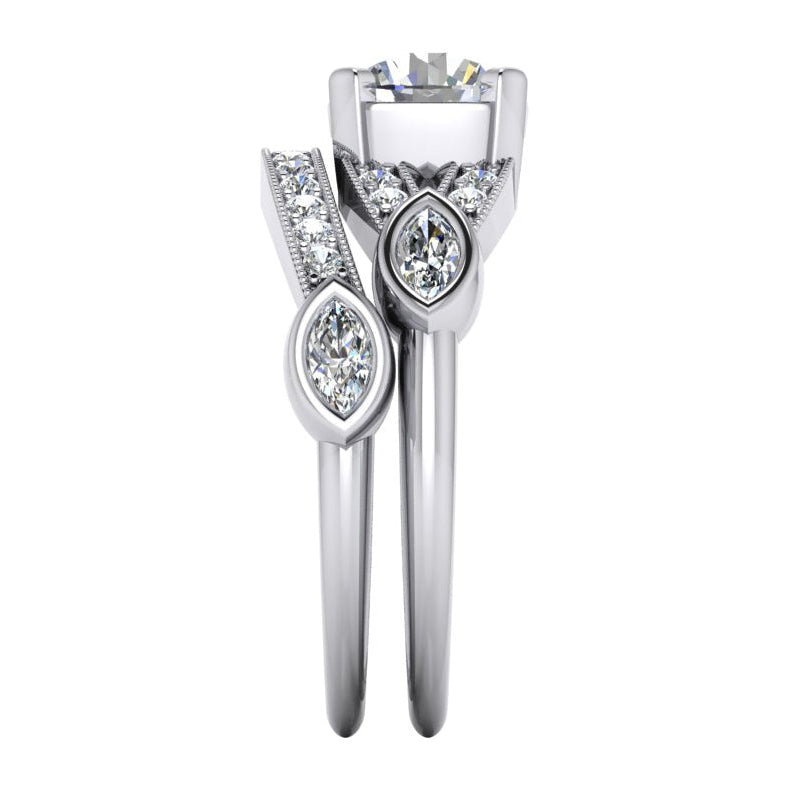 Anello Diamanti a Taglio Antico Gambo Diviso 1.60 ct Gioielli da donna