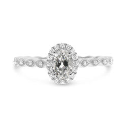 Anello Halo Anniversary da donna, ovale, con diamanti a taglio antico, 3,50 carati
