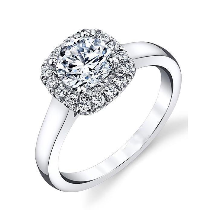 Anello Halo con brillanti diamanti taglio rotondo 3,60 carati oro bianco 14K - harrychadent.it