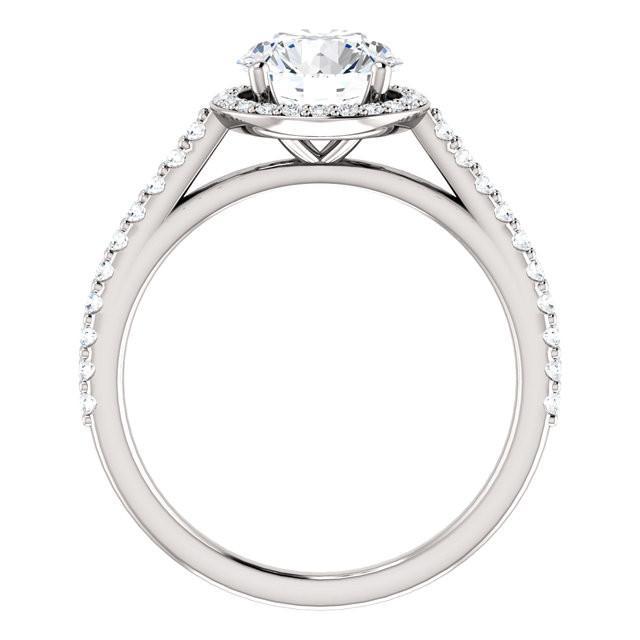 Anello Halo con diamanti rotondi da 1.85 carati in oro bianco 14K - harrychadent.it