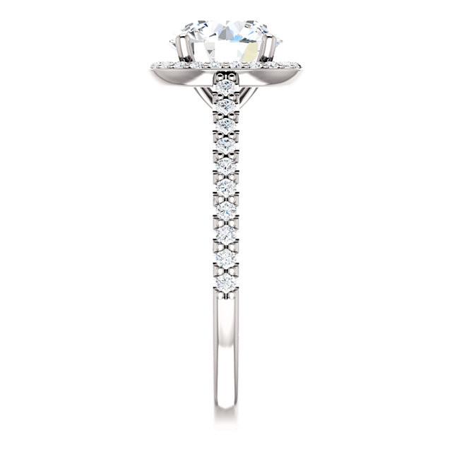 Anello Halo con diamanti rotondi da 1.85 carati in oro bianco 14K - harrychadent.it