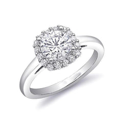 Anello Halo di fidanzamento con diamante da 1.50 carati in oro bianco 14 carati