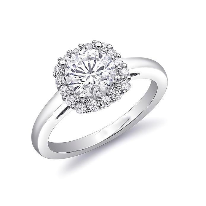 Anello Halo di fidanzamento con diamante da 1.50 carati in oro bianco 14 carati - harrychadent.it