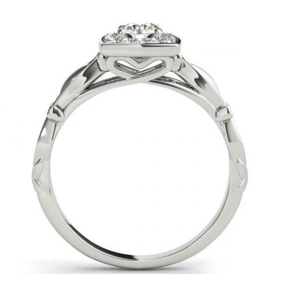 Anello Halo per anniversario di fidanzamento con diamante rotondo 1.10 carati WG 14K - harrychadent.it