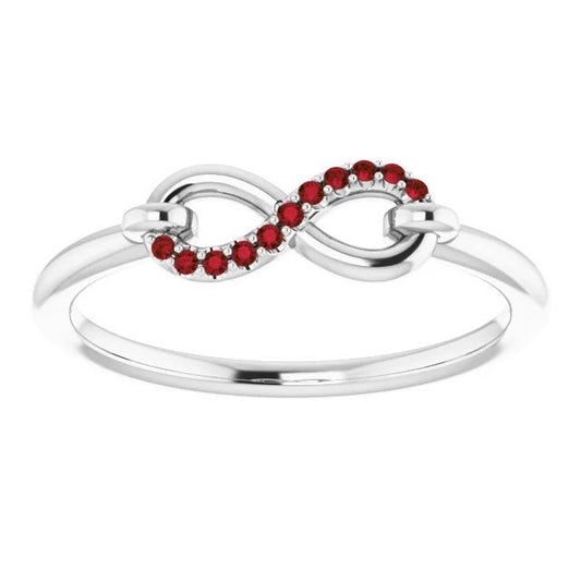 Anello Rubino Rotondo Infinity 1 Carato Oro Bianco 14K - harrychadent.it