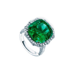 Anello Smeraldo Verde Colombiano Con Diamanti 4 Carati