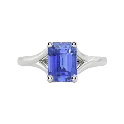 Anello Solitario Con Gambo Diviso Smeraldo Zaffiro Azzurro 2 Carati - harrychadent.it