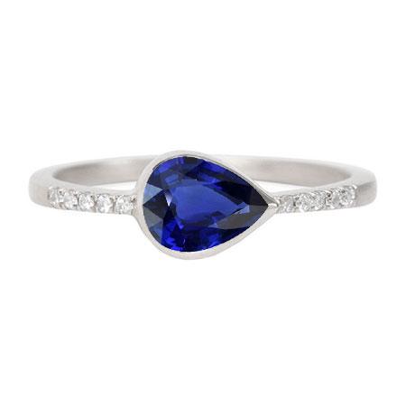 Anello Solitario Con Zaffiro Da Donna Con Lunetta Accenti Set 2.50 Carati - harrychadent.it