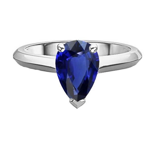 Anello Solitario Di Fidanzamento Zaffiro Sri Lanka Taglio Pera 2 Carati - harrychadent.it
