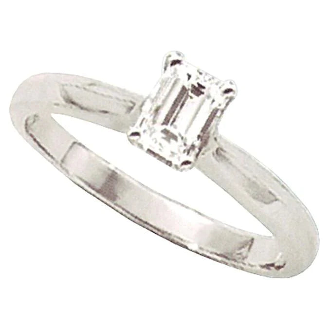 Emerald Diamond Solitaire Ring
