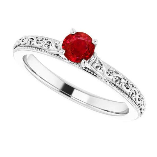 Anello Solitario Rubino 0.75 Carati Stile Antico Nuovo - harrychadent.it