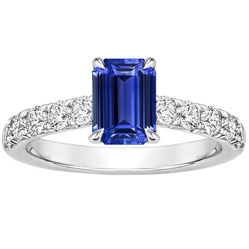 Anello Solitario Smeraldo Accenti Zaffiro Blu & Diamante 4.25 Carati - harrychadent.it