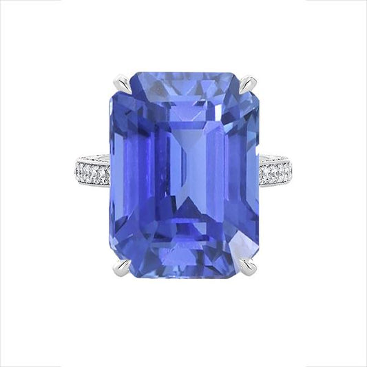 Anello Solitario Smeraldo Zaffiro Ceylon Con Accenti 5 Carati - harrychadent.it