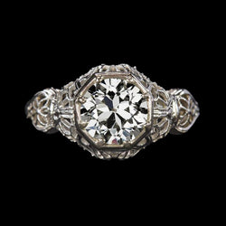 Anello Solitario Stile Antico Rotondo Vecchio Diamante Europeo 2,50 Carati