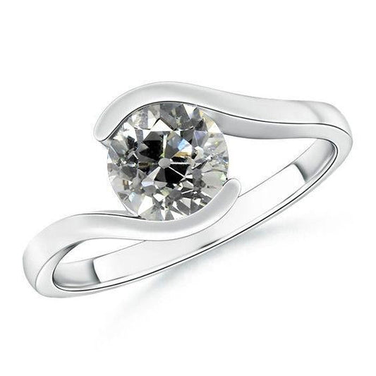 Anello Solitario Taglio Vecchio Diamante Rotondo Stile Tensione 3 Carati - harrychadent.it