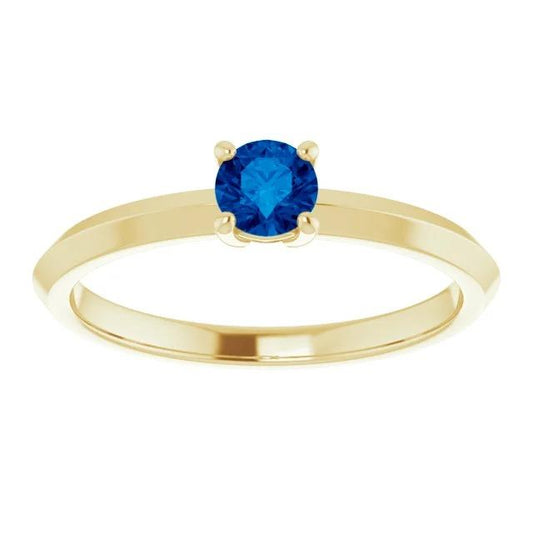 Anello Solitario Zaffiro Blu 1.25 Carati Oro Giallo 14K Gioielli - harrychadent.it