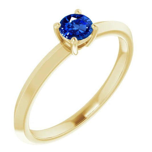 Anello Solitario Zaffiro Blu 1.25 Carati Oro Giallo 14K Gioielli - harrychadent.it