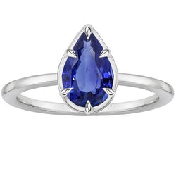 Anello Solitario Zaffiro Sri Lanka Taglio Pera 2.50 Carati