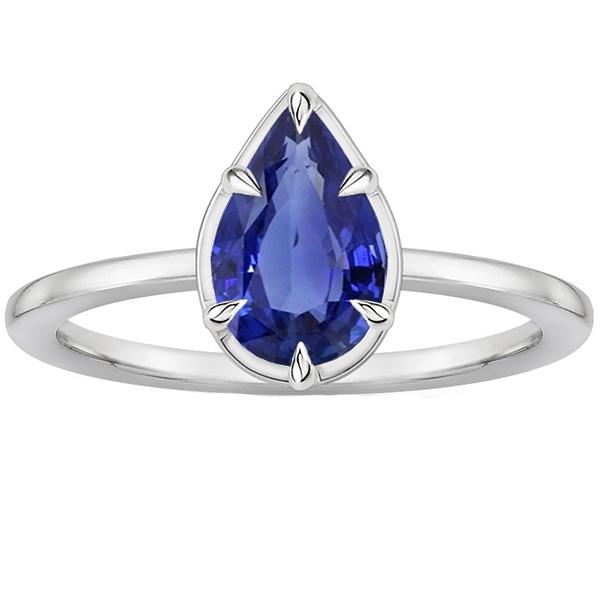 Anello Solitario Zaffiro Sri Lanka Taglio Pera 2.50 Carati - harrychadent.it