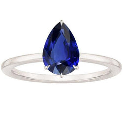 Anello Solitario da Donna Eagle Claw Prongs taglio a pera. Zaffiro dello Sri Lanka da 1,50 carati