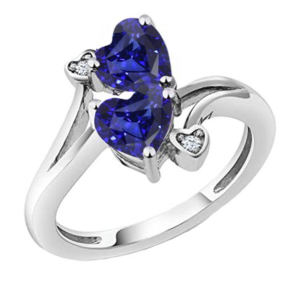 Anello Toi et Moi Diamond Anniversary Blue Heart Zaffiro 3.25 Carati - harrychadent.it