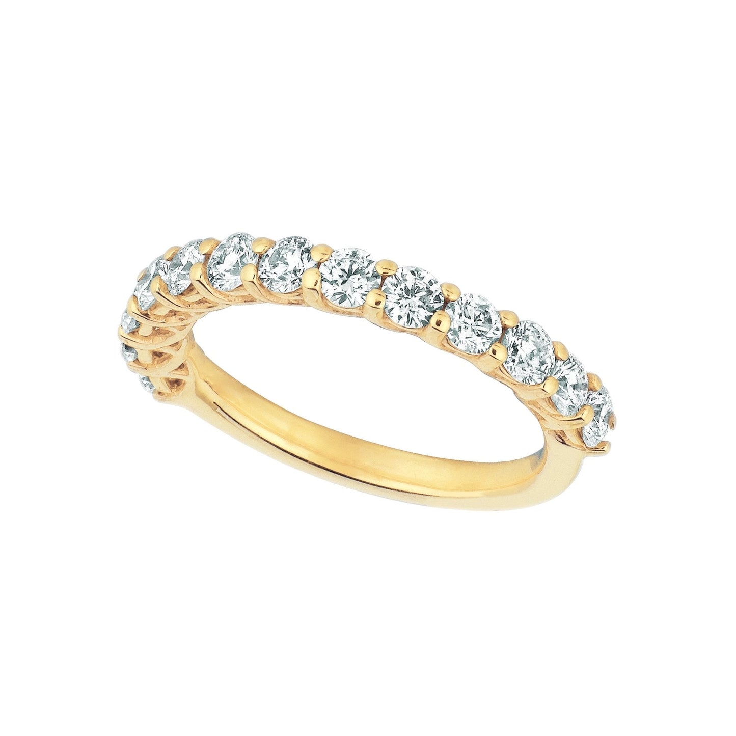 Anello a fascia mezza eternità con diamante 1.33 carati in oro giallo 14 carati - harrychadent.it