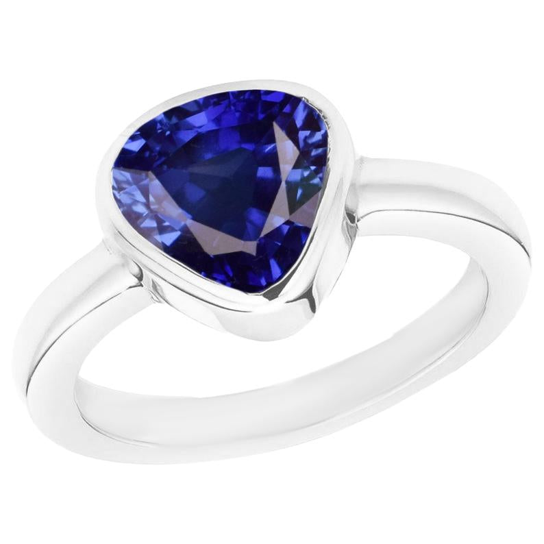 Set di castoni per anello a forma di trilioni di solitario con zaffiro blu 2 carati - harrychadent.it