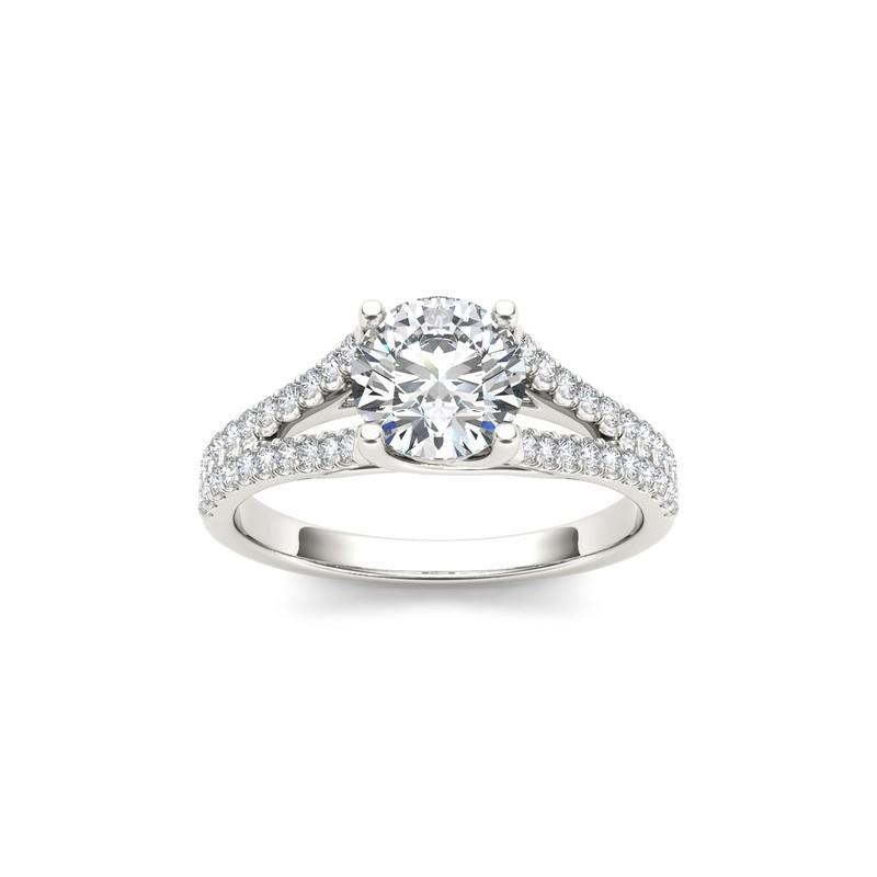 Anello accentato da donna in oro bianco 14 carati con diamante a taglio rotondo da 4,25 ct - harrychadent.it