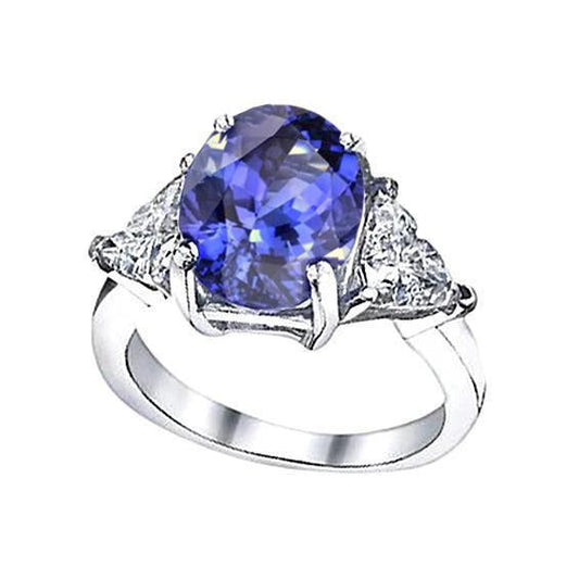Anello anniversario con tre pietre in tanzanite ovale da 8,01 carati - harrychadent.it