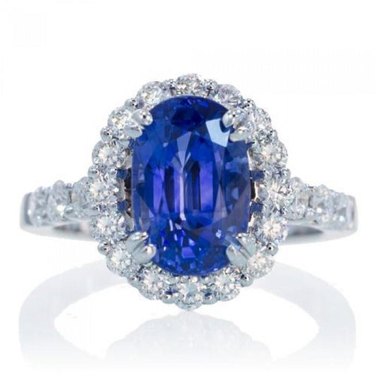 Anello anniversario con zaffiro di Ceylon e diamanti da 9.75 ct - harrychadent.it