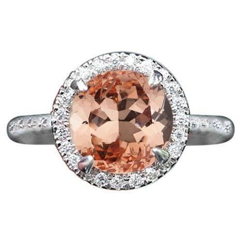 Anello anniversario in oro con Morganite e diamanti a taglio brillante da 12.85 ct - harrychadent.it