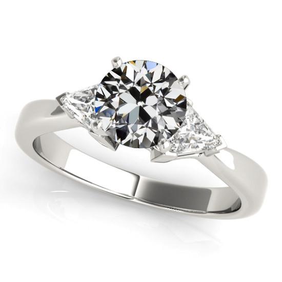 Anello con 3 pietre Trilioni e gioielli con diamanti a taglio antico in oro 14 carati 3,50 carati - harrychadent.it