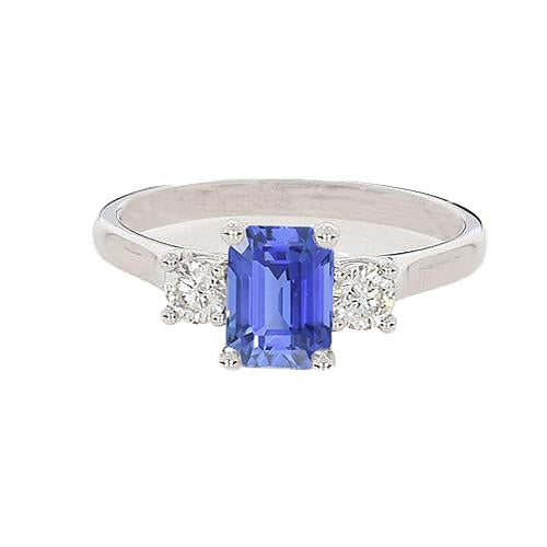Anello con 3 pietre blu zaffiro smeraldo e diamante rotondo 2.50 carati - harrychadent.it