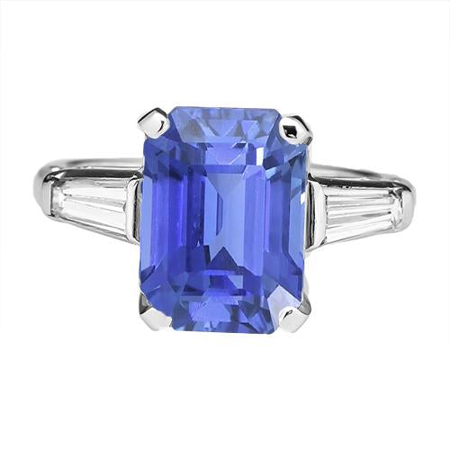 Anello con 3 pietre preziose e zaffiro blu smeraldo 2.50 carati Gioielli da donna - harrychadent.it
