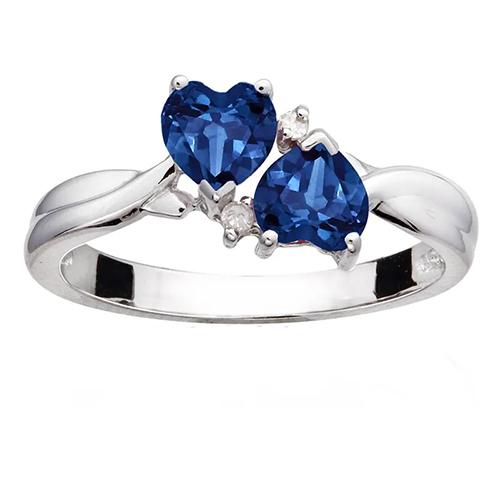 Toi et Moi Heart Blue Sapphire Gemstone Diamond Ring 7.62 Carati - harrychadent.it